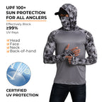 Performance Cooling Hoodie with Gaiter - Mix Print - Dark Grey