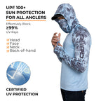 Performance Cooling Hoodie with Gaiter - Mix Print - Light Blue