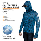Performance Cooling Hoodie with Gaiter - Full Print - Dark Blue