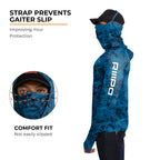 Performance Cooling Hoodie with Gaiter - Full Print - Dark Blue
