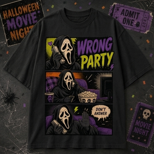 Wrong Party Movie Night Tee