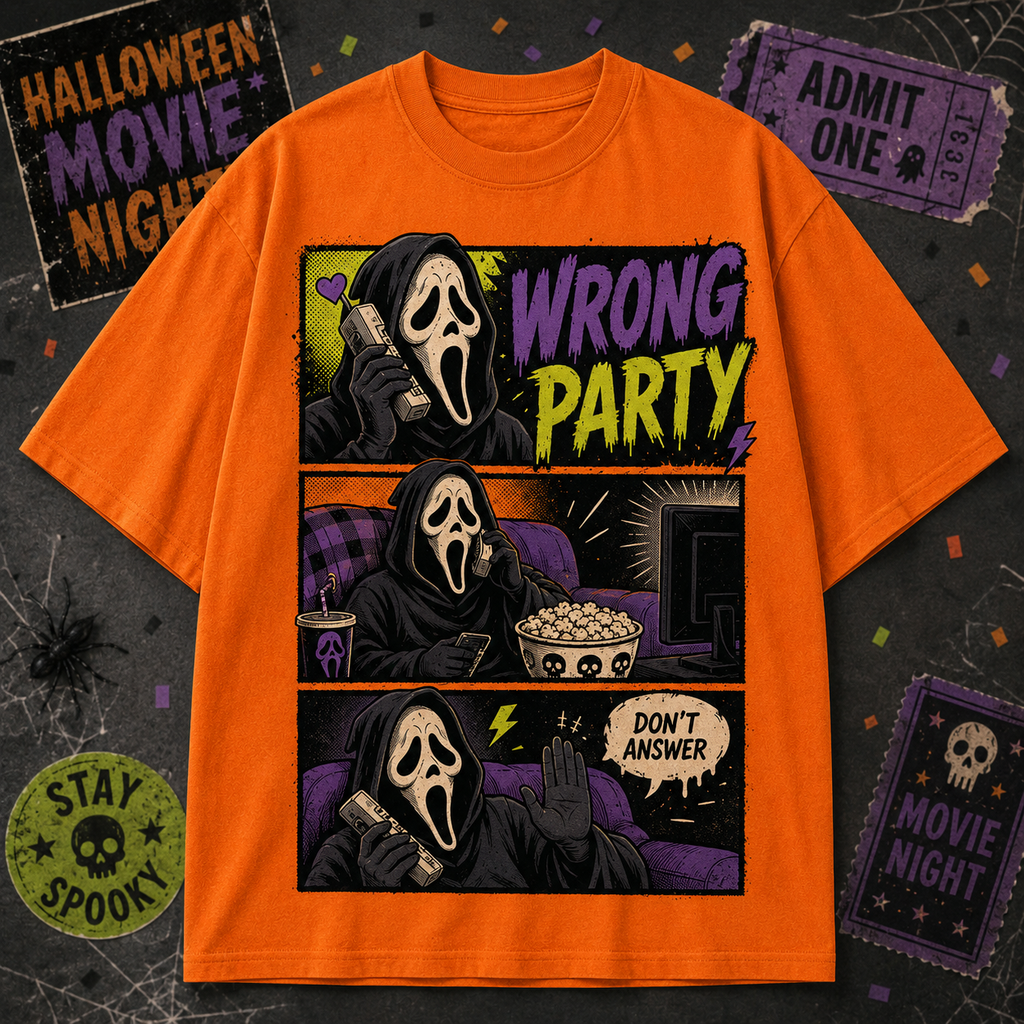Wrong Party Movie Night Tee