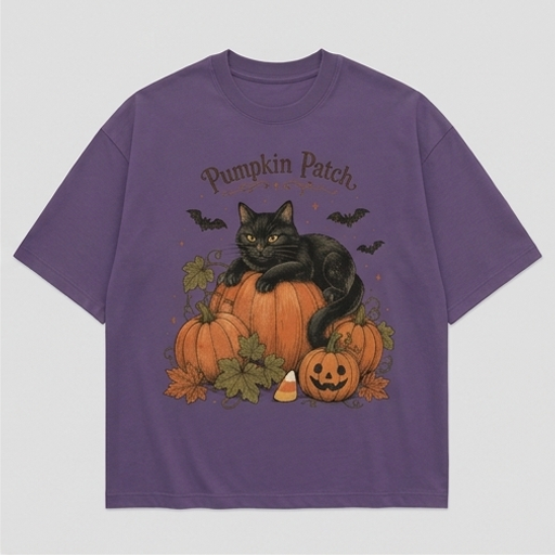 Black Cat Pumpkin Patch Tee