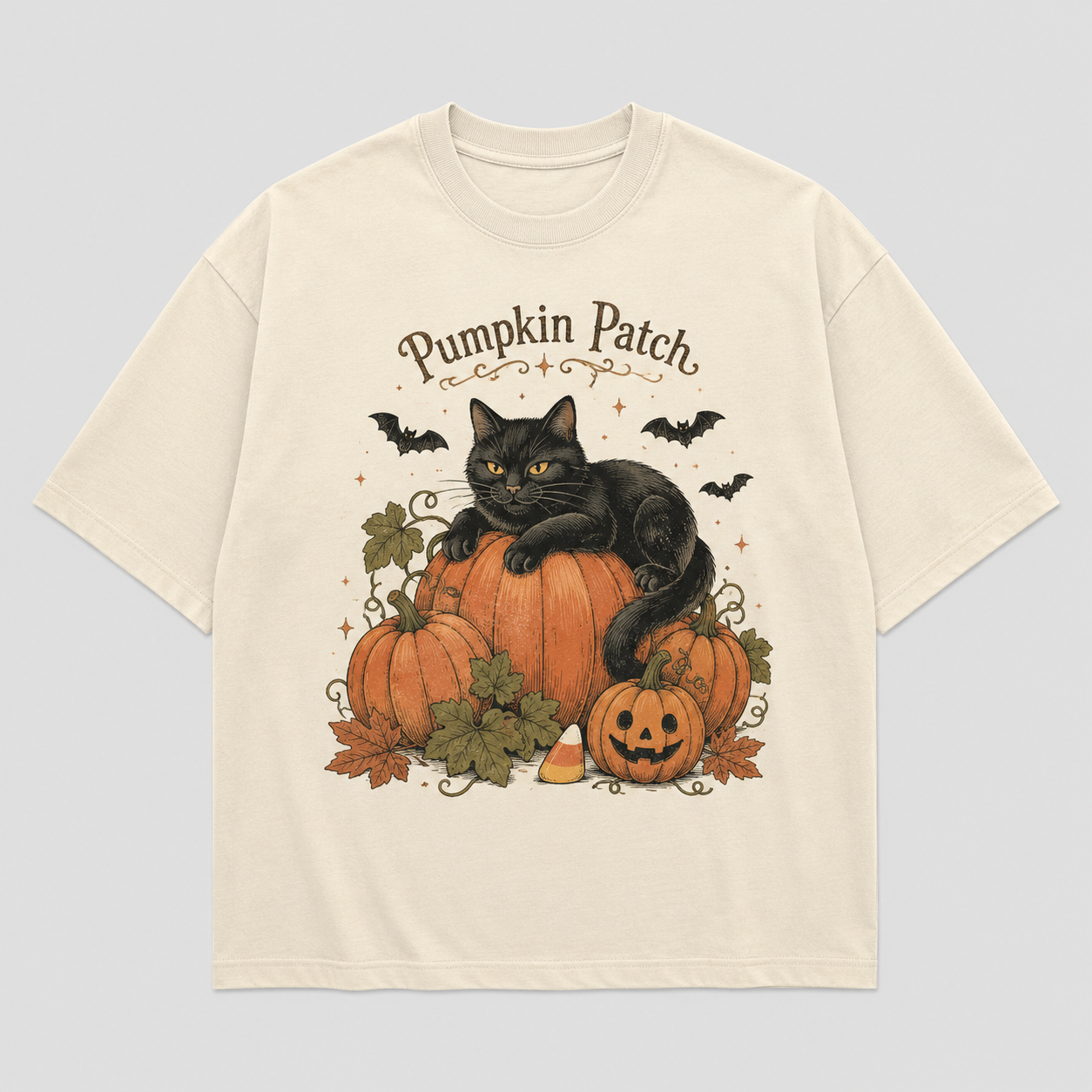 Black Cat Pumpkin Patch Tee