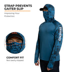 Performance Cooling Hoodie with Gaiter - Mix Print - Dark Blue