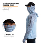 Performance Cooling Hoodie with Gaiter - Mix Print - Sky Blue