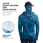 Performance Cooling Hoodie with Gaiter - Full Print - Dark Blue