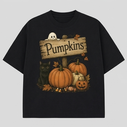 Pumpkin Market Black Cat Tee