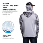Performance Cooling Hoodie with Gaiter - Mix Print - Light Grey