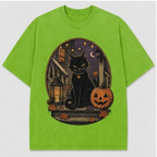 Moonlit Black Cat Porch Tee