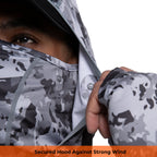 Performance Cooling Hoodie with Gaiter - Full Print - Dark Grey