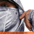 Performance Cooling Hoodie with Gaiter - Mix Print - Light Grey
