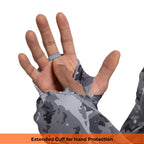 Performance Cooling Hoodie with Gaiter - Full Print - Dark Grey