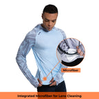 Performance Cooling Hoodie with Gaiter - Mix Print - Sky Blue