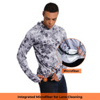 Performance Cooling Hoodie with Gaiter - Full Print - Light Grey