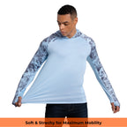 Performance Cooling Hoodie with Gaiter - Mix Print - Light Blue