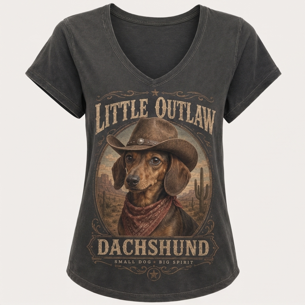 Little Outlaw Dachshund Tee
