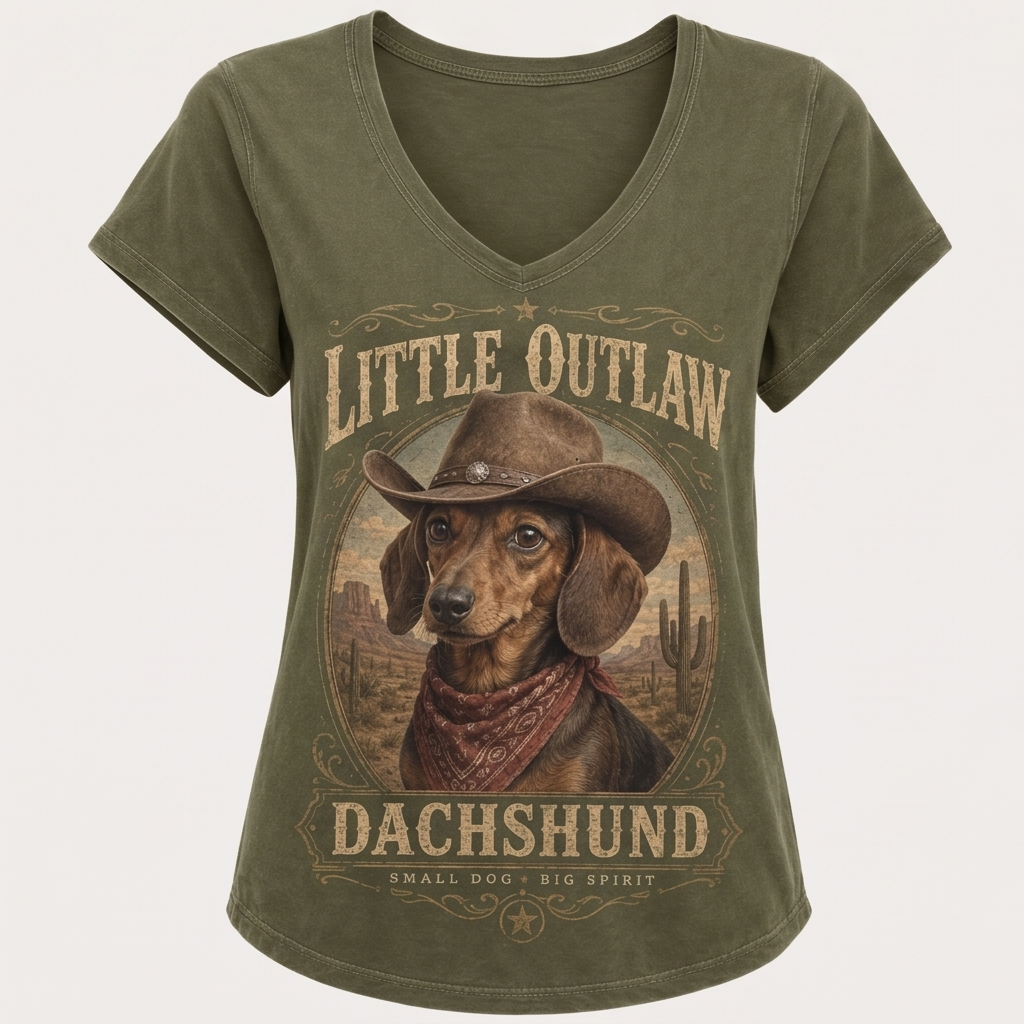 Little Outlaw Dachshund Tee