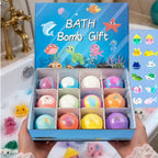 12 Pack Organic Bath Bombs, Bath Bomb Gift Set with Surprise Inside,Safe Handmade Fizzy Balls for Kid,Easter Valentines Christmas Birthday Gift
