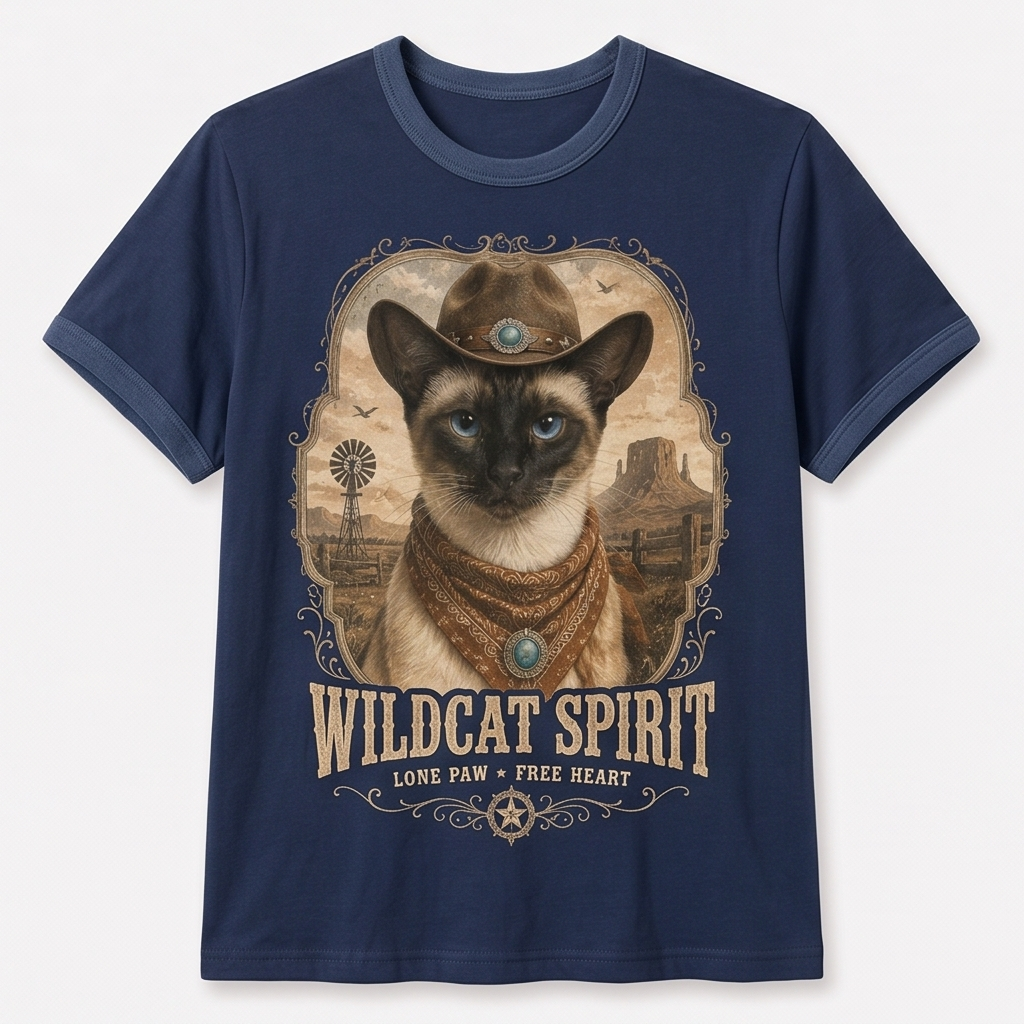Wildcat Spirit Siamese Cat Tee
