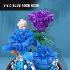 Flower Bouquet Building Kit - 630 PCS Valentines Day Gift Bonsai Tree Sets for Adult Girlfriend Wife (Blue Roses)