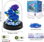Flower Bouquet Building Kit - 630 PCS Valentines Day Gift Bonsai Tree Sets for Adult Girlfriend Wife (Blue Roses)