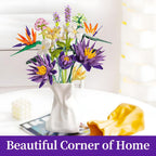 Flower Bouquet Building Blocks Set, Botanical Collection for Home Decor Accessories, DIY Unique Gift for Girls and Kids Aged 8+ (891 PCS)