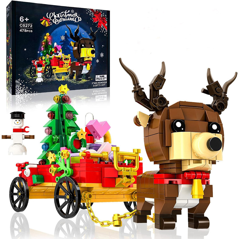 Christmas Building Sets, 478Pcs Christmas Reindeer, Tree, Gift Car Blocks Bricks Set for 6+ Kids Boys Girls Birthday Xmas Gifts