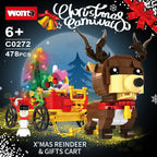 Christmas Building Sets, 478Pcs Christmas Reindeer, Tree, Gift Car Blocks Bricks Set for 6+ Kids Boys Girls Birthday Xmas Gifts