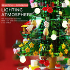 Christmas Tree Building Blocks Kits Party Set with Music Box Led Light Kit DIY Birthday Gift for Kids Boys Girls（870 Pieces）
