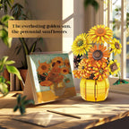 Sunflower Building Set Flowers with Vase Van Gogh Botanical Collection 1009pcs Compatible with Lego Ideal for Home and Office Decor Art Lover's  Gift