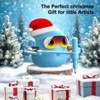 Drawing Robot for Boys Girls Montessori Painting Toys for 3 4 5 6 7 8 Year Old, Voice Interactive Educational Drawing Machine with 100 Cards, Blue