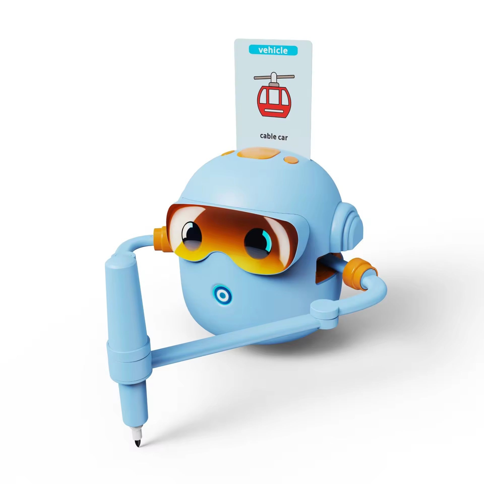 Drawing Robot for Boys Girls Montessori Painting Toys for 3 4 5 6 7 8 Year Old, Voice Interactive Educational Drawing Machine with 100 Cards, Blue