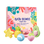 Bath Salt Balls 6PCS Fruit Shape Bath Bomb Gifts Set Body Cleanse Skin Care Shower Kids Toy Easter Birthday Gift Spa set COL Mixed