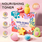 Bath Salt Balls 6PCS Fruit Shape Bath Bomb Gifts Set Body Cleanse Skin Care Shower Kids Toy Easter Birthday Gift Spa set COL Mixed