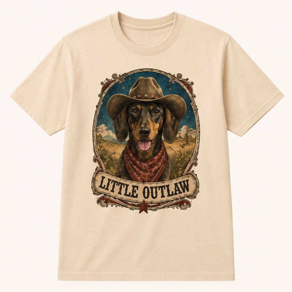 Dachshund Lil' Outlaw Tee