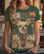 Vintage Postcard Chihuahua Americana Graphic T-Shirt