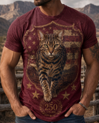 Bold Patriot Bengal Cat Liberty Shield Graphic T-Shirt