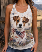 Rustic Summer Jack Russell Terrier Patriotic Tank Top
