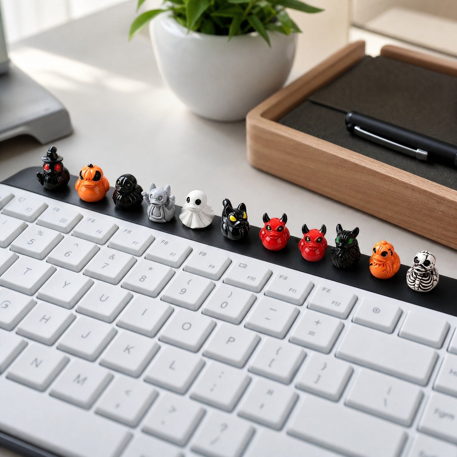 60 Pcs Halloween Mini Resin Ducks Tiny Duck Figurines Bulk Miniature Skeleton Pumpkin Witch Devil Ghost Ducks for Halloween Party Favors Gifts Goodie Bags Stuffers DIY Craft Accessories(12 Styles)