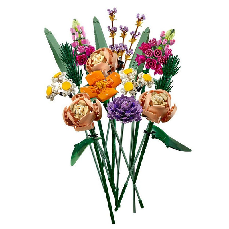 Flower Bouquet Bricks with LED lighting Kit, compatible with 10280 for Adults 856PCS