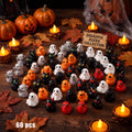 60 Pcs Halloween Mini Resin Ducks Tiny Duck Figurines Bulk Miniature Skeleton Pumpkin Witch Devil Ghost Ducks for Halloween Party Favors Gifts Goodie Bags Stuffers DIY Craft Accessories(12 Styles)