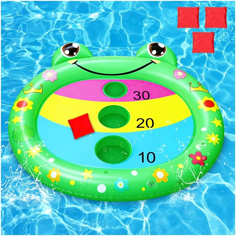 Kids Fun Pool Toys,Inflatable Shark Cornhole Board Floating Water Game Outdoor Swim Play for Adults Family,Cool Summer Party Gift for 6 7 8 9 10 12 Year Old Boy Girl Teen