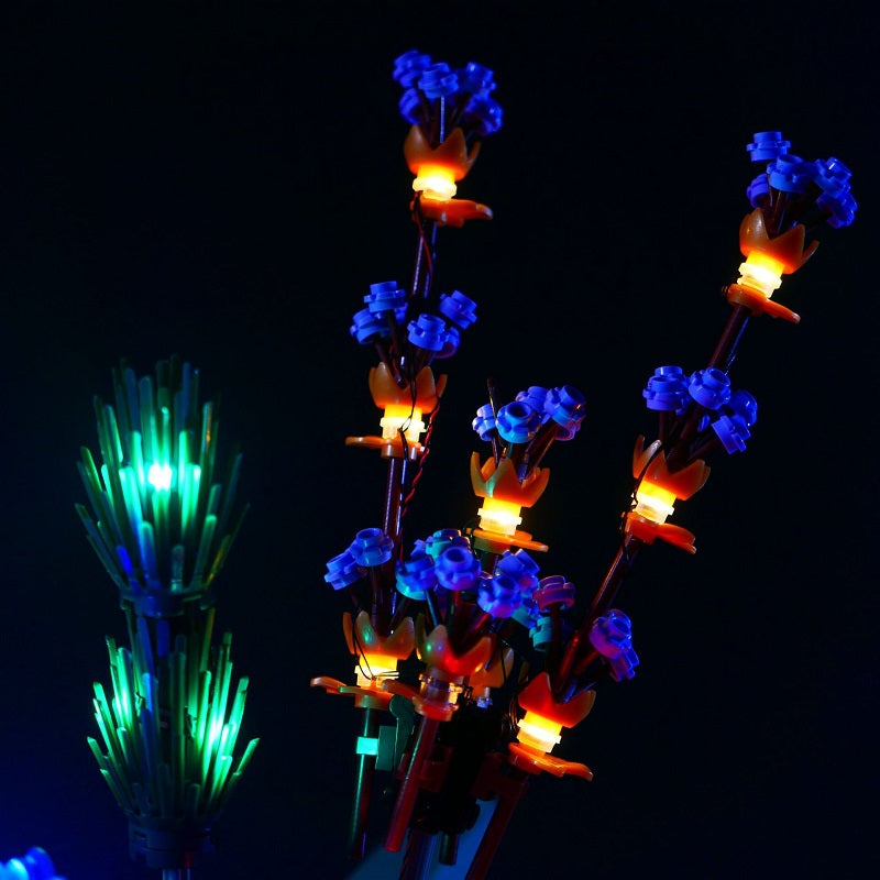 Flower Bouquet Bricks with LED lighting Kit, compatible with 10280 for Adults 856PCS