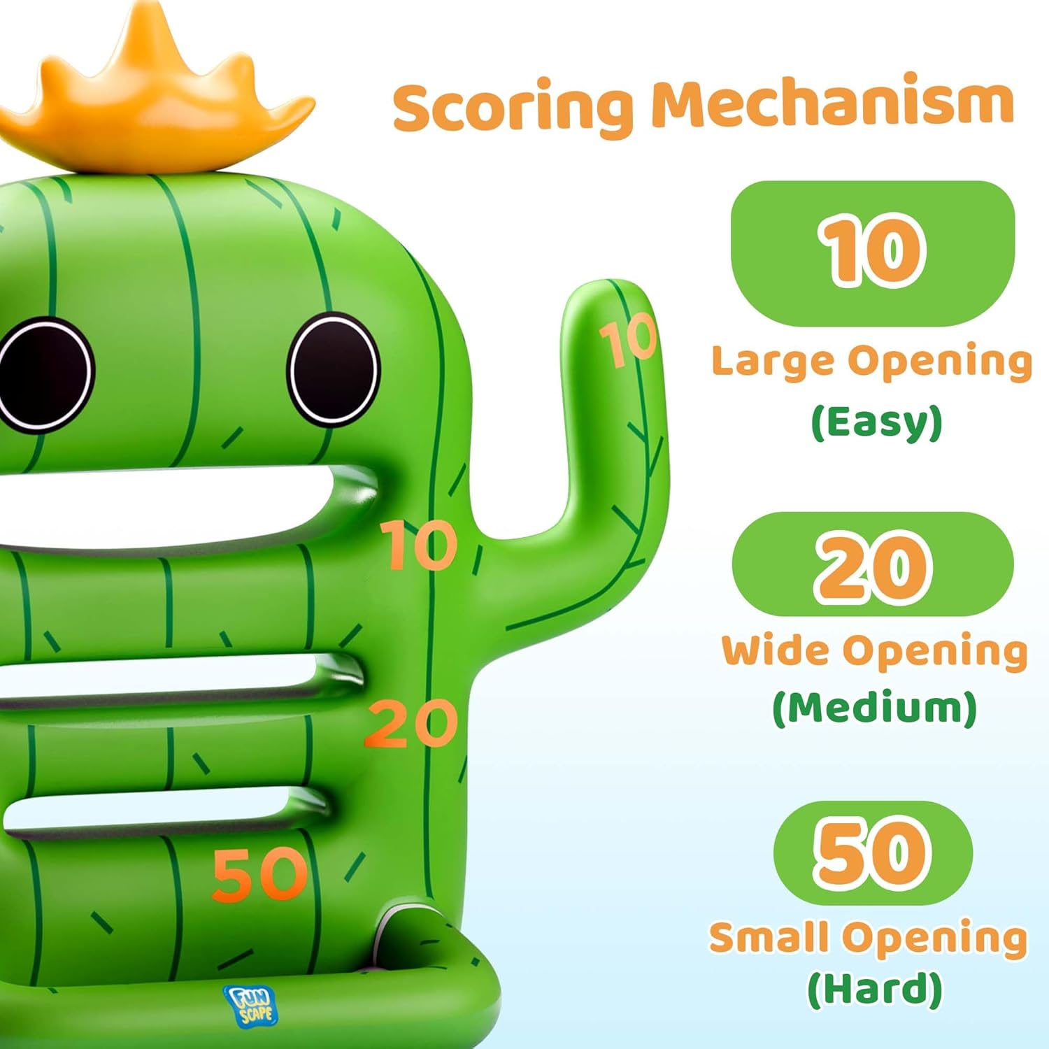 Funscape Kids Pool Toys, Inflatable Cactus Water Toss Game, Outdoor Backyard Play w/6 Rings 6 Discs, Swimming Floating Toy Summer Beach Yard Family Fun Party Gift 3 4 5 6 7 8 12 Year Old Boy Girl Teen