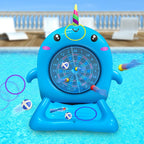 Dollox Kids Swimming Pool Toys - 45" Large Inflatable Floating Dart Board Water Game, Cute Dolphin Inflatable Toys for Indoor & Outdoor Play, Fun Summer Family Party Gift for 3+ Years Old