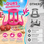 Pool Toys Pool Floats Pool Games for Kids Adult, Inflatable Pool Basketball Hoop & Ring Toss Game, 2-in-1 Pool Floating Outdoor Party Water Toy for Adults Family Kids Ages 4-8-12 (Pink-1)