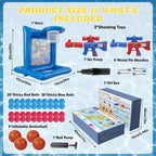 Pool Toys Games for Kids&Adults, 2-in-1 Pool Basketball Hoop with Shooting Target Game & with 2 Blasters, 40 Foam Balls, 4 Basketballs, Summer Outdoor Water Toys, Pool Party Lawn Backyard Games-Blue