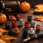 60 Pcs Halloween Mini Resin Ducks Tiny Duck Figurines Bulk Miniature Skeleton Pumpkin Witch Devil Ghost Ducks for Halloween Party Favors Gifts Goodie Bags Stuffers DIY Craft Accessories(12 Styles)