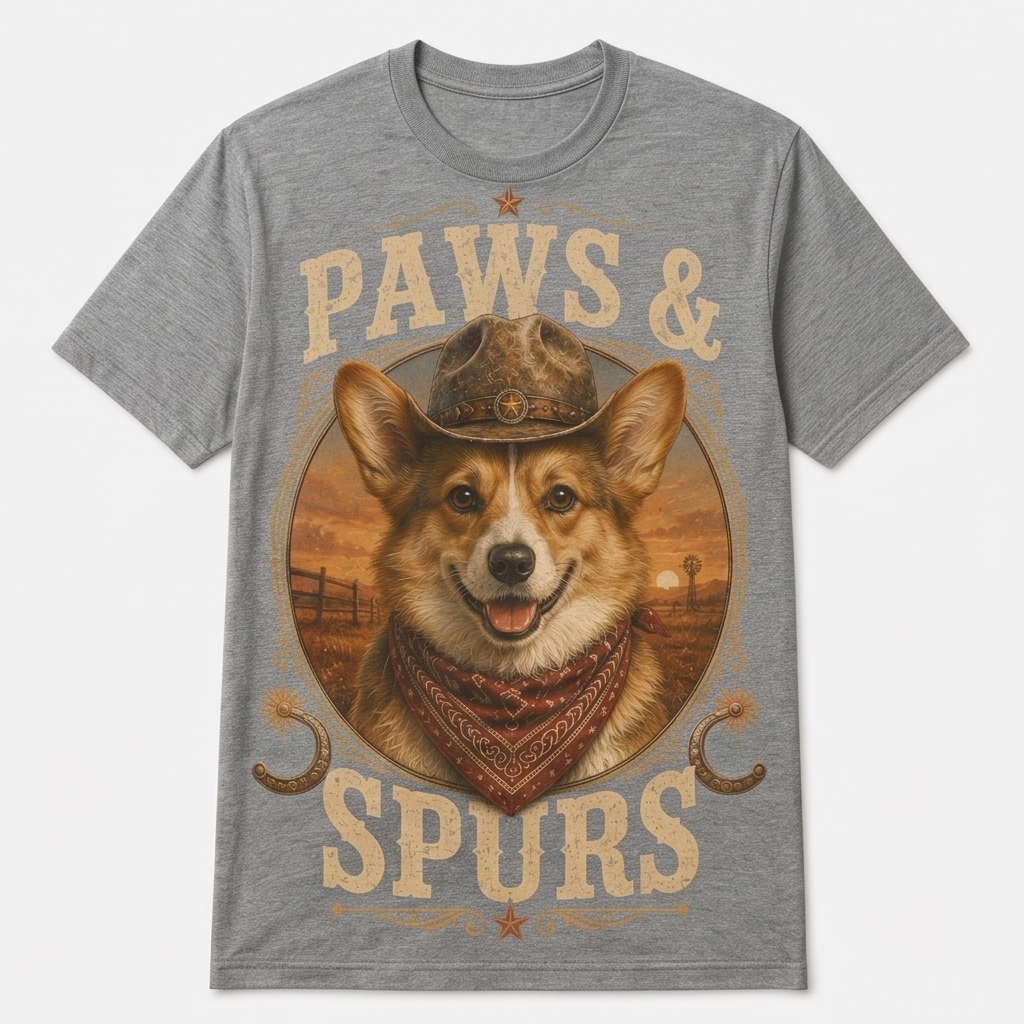 Paws & Spurs Corgi Tee